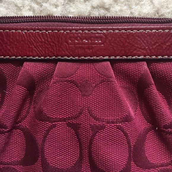 Small wine color Coach purse/wristlet - Picture 2 of 4